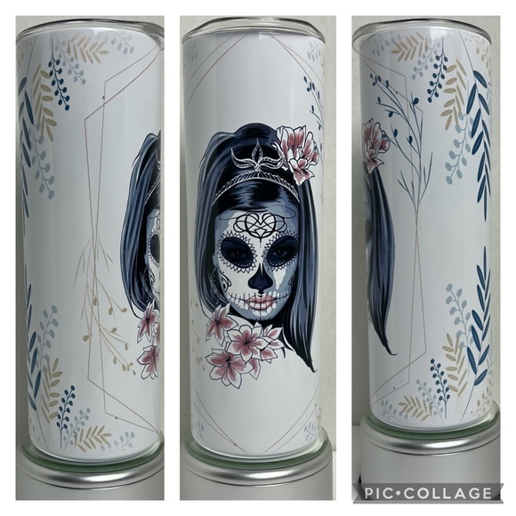 Day of The Dead Sublimated Stainless Steel 20oz Tumbler - Picture 1 of 7